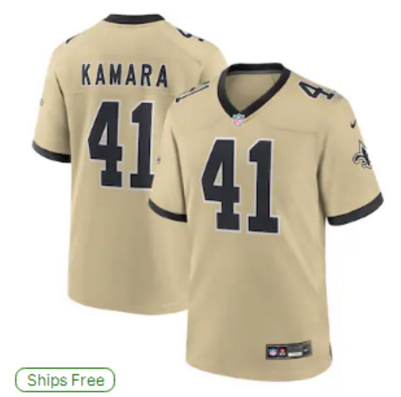 Men 2025 New Orleans Saints #41 Kamara Yellow Limited NFL Jersey style 01